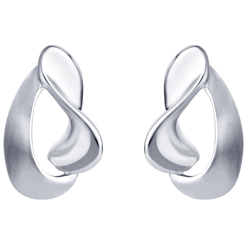 Sterling Silver Curled Open Dewdrop Earrings for Women