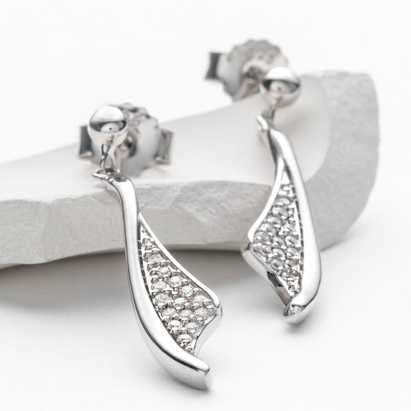 Sterling Silver Calla Lily Drop Earrings for Women