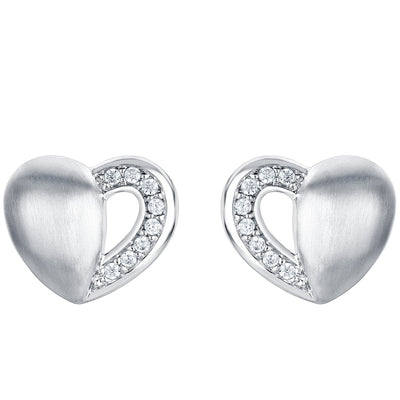 Sterling Silver Dainty Heart Earrings for Women