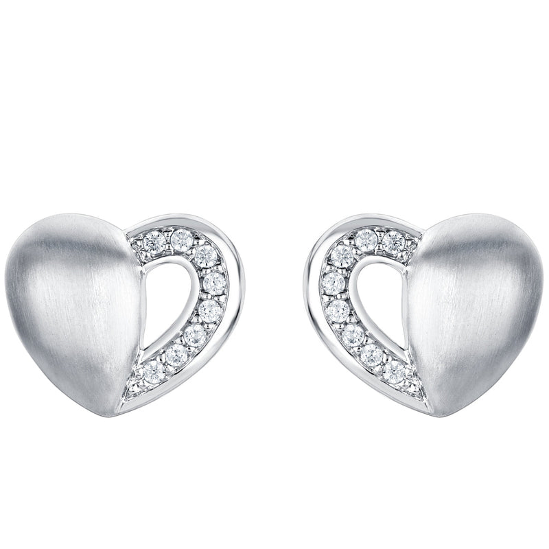 Sterling Silver Dainty Heart Earrings for Women