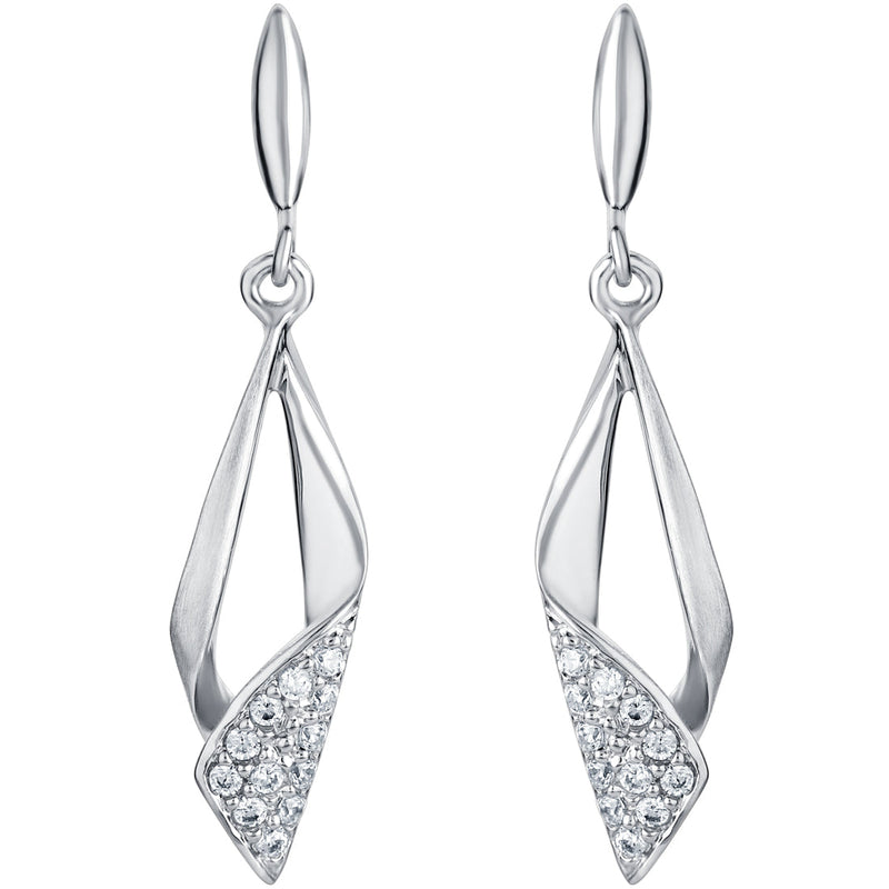 Sterling Silver Teardrop Charm Drop Earrings for Women