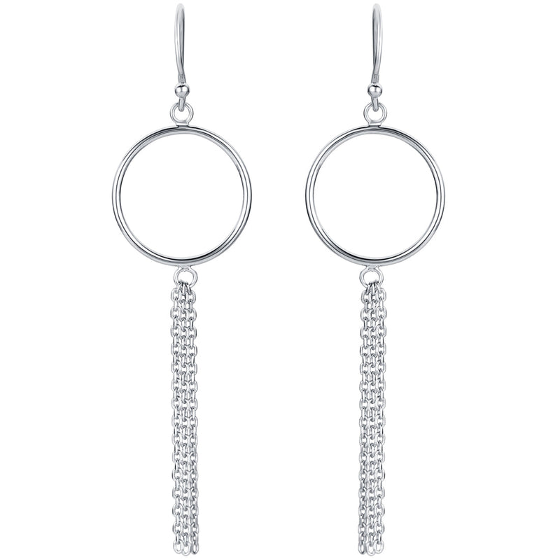 Sterling Silver Tassel Drop Earrings for Women