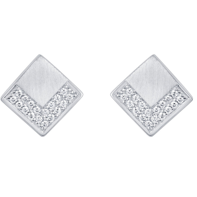 Sterling Silver Adorned Geometric Floating Earrings for Women