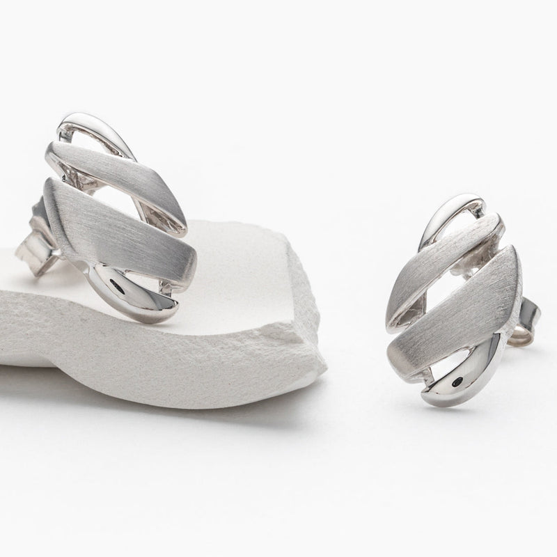 Sterling Silver Geometric Swirl Floating Earrings for Women