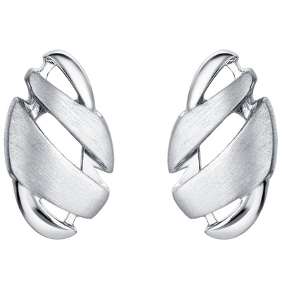 Sterling Silver Geometric Swirl Floating Earrings for Women