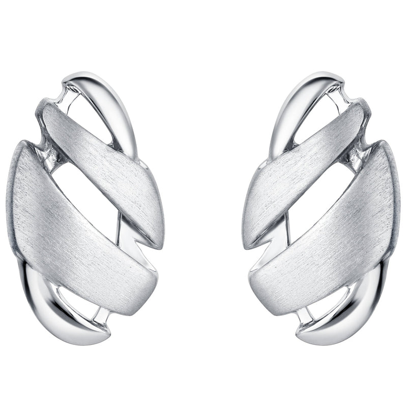 Sterling Silver Geometric Swirl Floating Earrings for Women