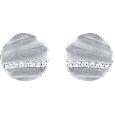 Sterling Silver Satin Disc Floating Earrings for Women