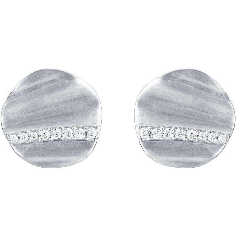 Sterling Silver Satin Disc Floating Earrings for Women