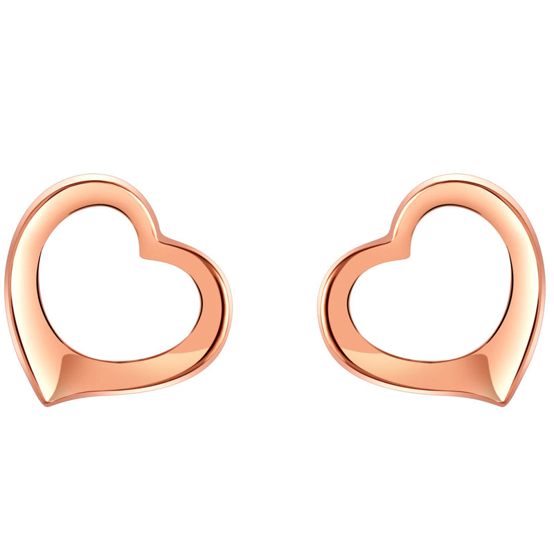 Sterling Silver Tilted Heart Earrings for Women