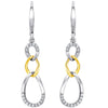 Two-Tone Sterling Silver Interlocking Teardrop Earrings for Women