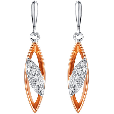 Sterling Silver Dainty Open Marquise Drop Earrings for Women