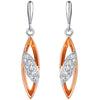 Sterling Silver Dainty Open Marquise Drop Earrings for Women