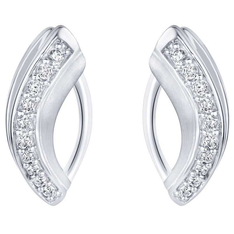 Sterling Silver Enchanted Open Marquise Earrings for Women