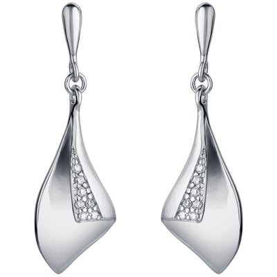 Sterling Silver Orchid Drop Earrings