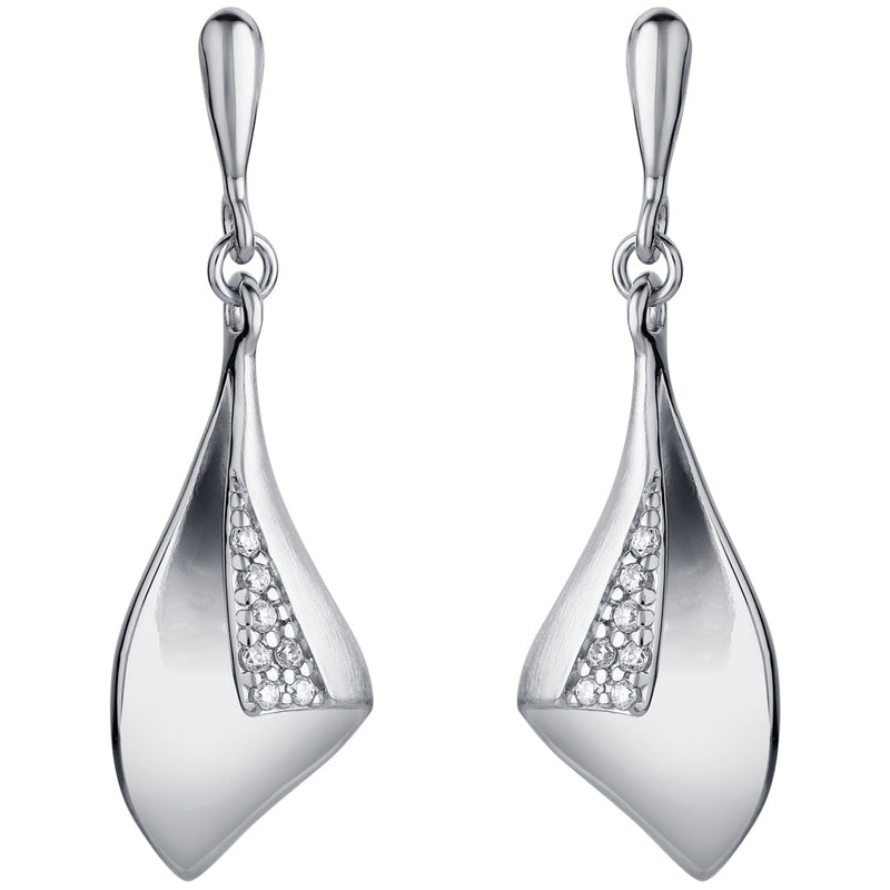 Sterling Silver Orchid Drop Earrings