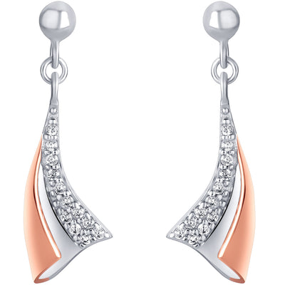 Sterling Silver Winged Fan Drop Earrings for Women