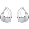 Sterling Silver Sculpted Open Teardrop Earrings for Women