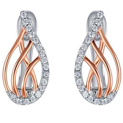 Sterling Silver Lattice Raindrop Earrings for Women