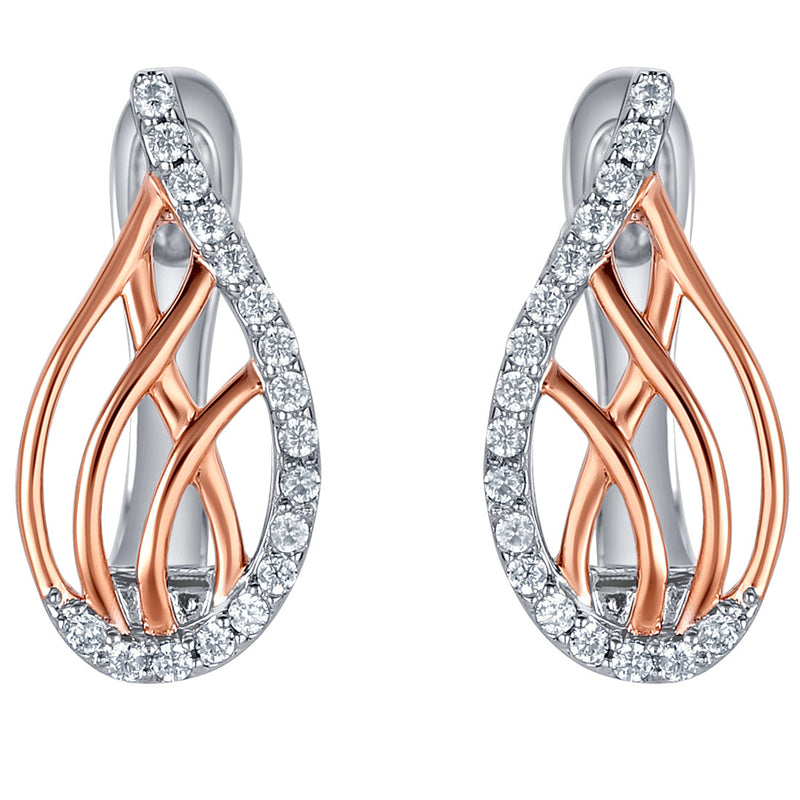 Sterling Silver Lattice Raindrop Earrings for Women