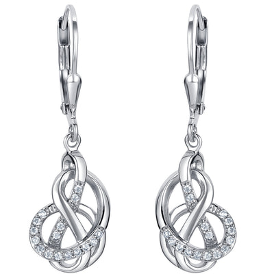 Sterling Silver Infinity Link Drop Earrings for Women