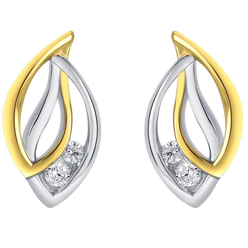 Two-Tone Sterling Silver Open Dewdrops Earrings for Women