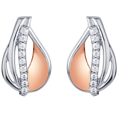 Two-Tone Sterling Silver Floating Dewdrop Earrings for Women