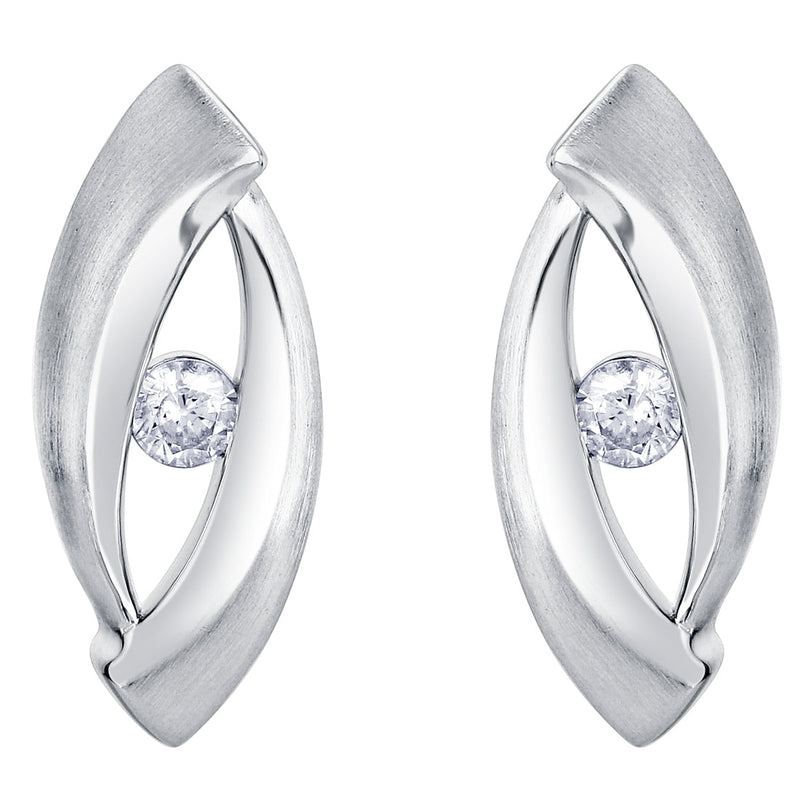 Sterling Silver Open Marquise Earrings for Women