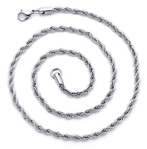 5mm Steel Rope Chain in 22, 24, 26, 30, and 36 inch