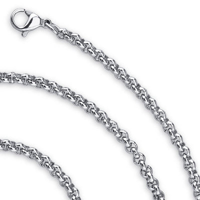 20 Inch 2mm Stainless Steel Rolo Link Chain Necklace