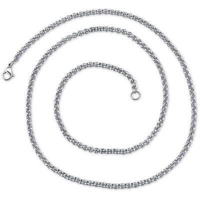 18 Inch 2mm Stainless Steel Rolo Link Chain Necklace