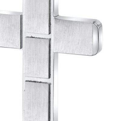 Brick Pattern Stainless Steel Cross Pendant with 22 inch Necklace