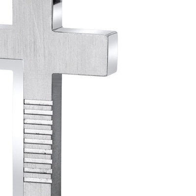 Abstract Modern Stainless Steel Cross Pendant with 22 Inch Necklace