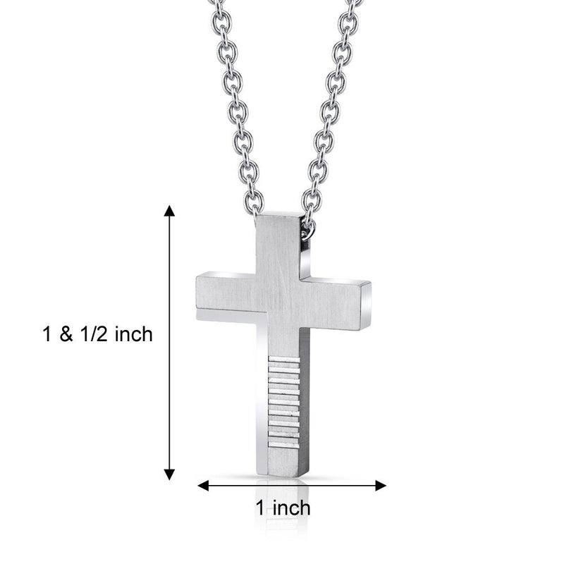 Abstract Modern Stainless Steel Cross Pendant with 22 Inch Necklace