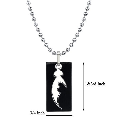 Titanium Cutout Tribal Blade Pattern Pendant SN8014