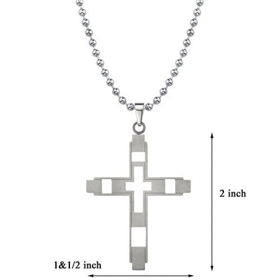 Titanium Modern Style Brushed Finish Cross Pendant