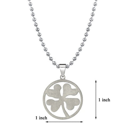 Titanium Brushed Finish Four-leaf Clover Pendant SN8038