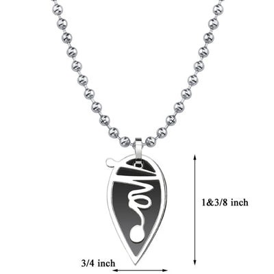 Stainless Steel Teardrop Dual-tone Gunmetal Squiggle Pendant