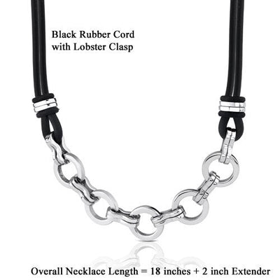 Steel Cable Pendant on a Rubber Cord SN8136