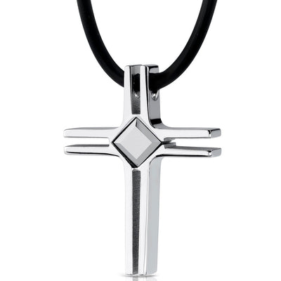 Stainless Steel Modern Cross Pendant