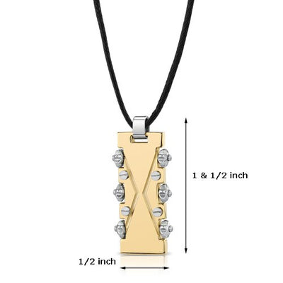 Steel Gold tone Screw Rivet design Pendant SN8284