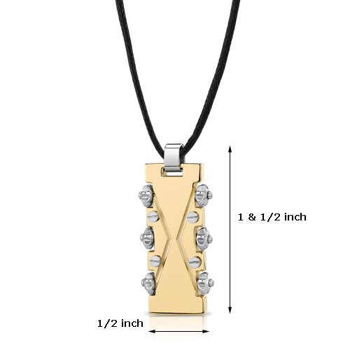 Steel Gold tone Screw Rivet design Pendant SN8284