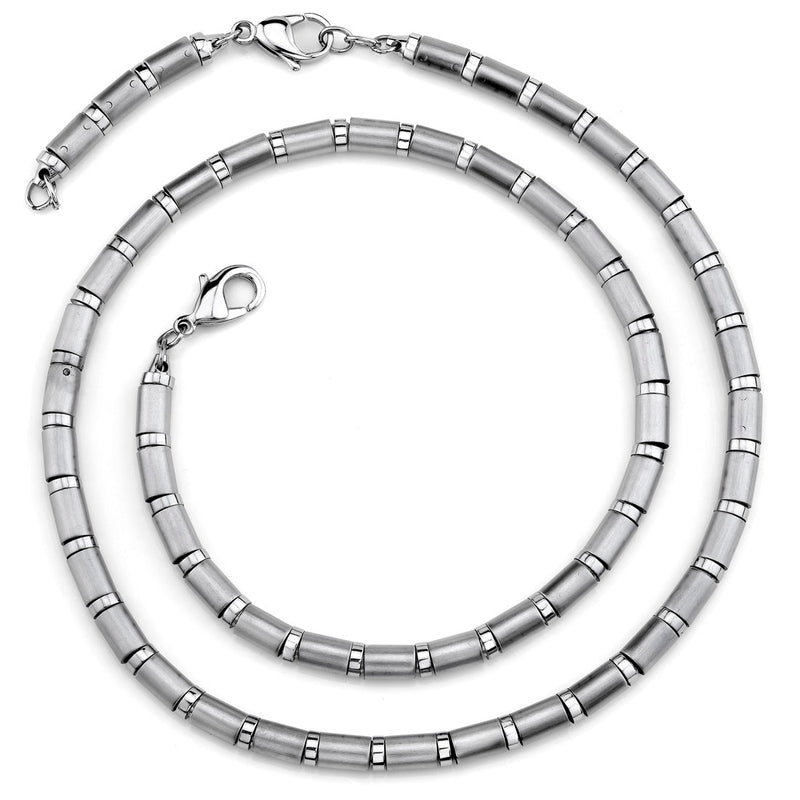 Classy Bamboo Style Stainless Steel Link Necklace