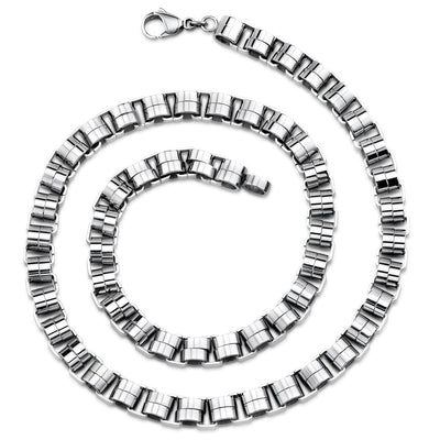 Bikers Style Rolo Chain Link Stainless Steel Necklace