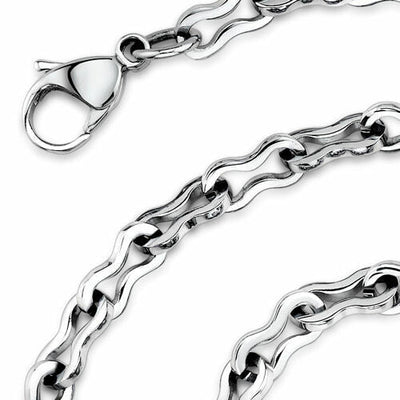 Elegant Figure 8 Mens Stainless Steel Necklace Style SN8470