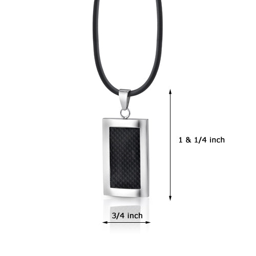 Black Carbon Fiber Pendant Necklace