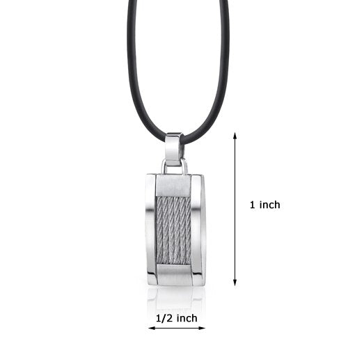 European Style Mens Stainless Steel Twisted Cable Pendant