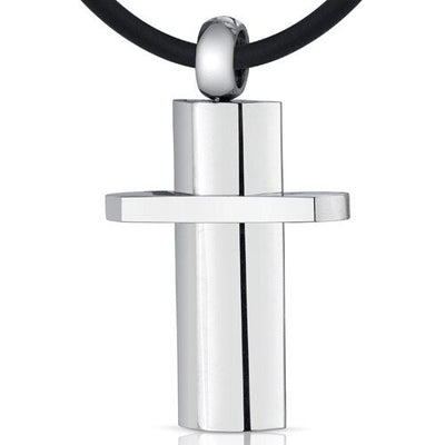 Simple Attraction: Unisex Stainless Steel Modern Cross Pendant