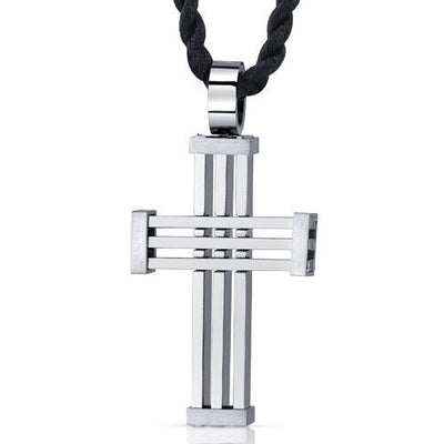 Timeless Confidence: Unisex Steel Modern Cross Pendant