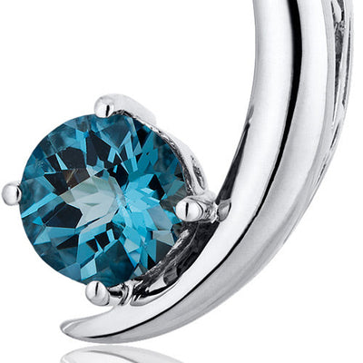 London Blue Topaz Pendant Sterling Silver