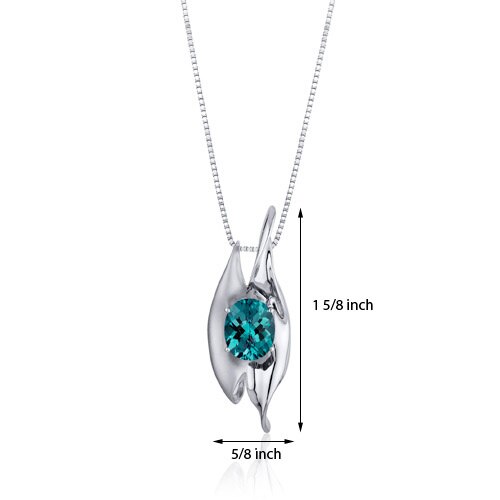 Alexandrite Pendant Necklace Sterling Silver Oval 5 Carats